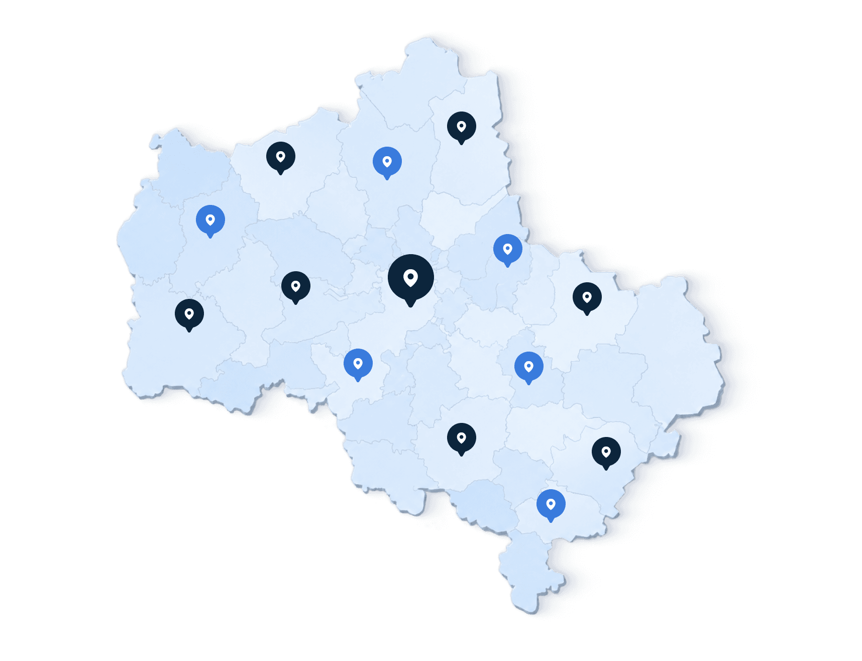 Карта Москвы и Московской области с объектами под охраной